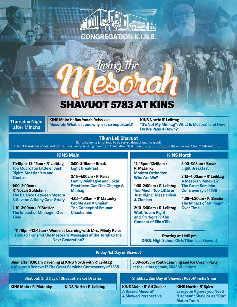 Banner Image for Shavuot Mishmar and Programs