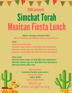 Simchat Torah Mexican Fiesta Luncheon